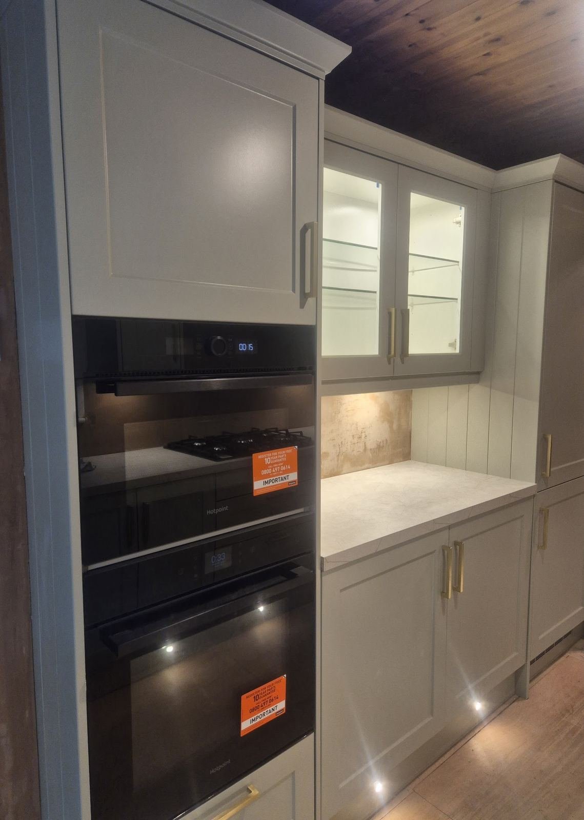 Plastered around built-in ovens